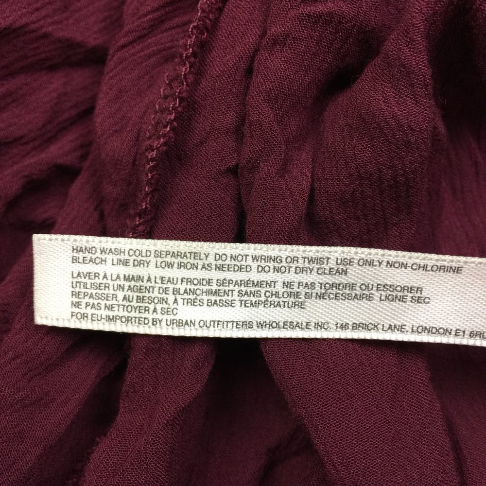 Free People Slip Dress Sz M Red Burgundy Trapeze V-Neck Studded Cross Ba… - Picture 14 of 16